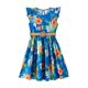 thumbnail image 1 of Vestido para Niñas PATPAT Boho Floral con Volantes y Cinturón Azul Marino 9-10 Años, 1 of 9