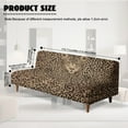thumbnail image 7 of Xoenoiee Brown Leopard Pattern Stretch Futon Slipcover Armless Futon Bed Cover Furniture Protector Without Armrests with Elastic Bottom for Kids, Soft Jacquard Fabric Armless Futon Cover, 7 of 7