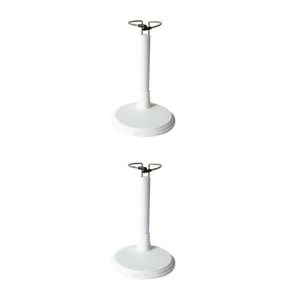 Bewildely Soporte de metal ajustable, resistente y duradero, de acero inoxidable, para anillo de PVC, para exhibir muñecas u osos, negro 25 negro veinticinco 2Conjunto
