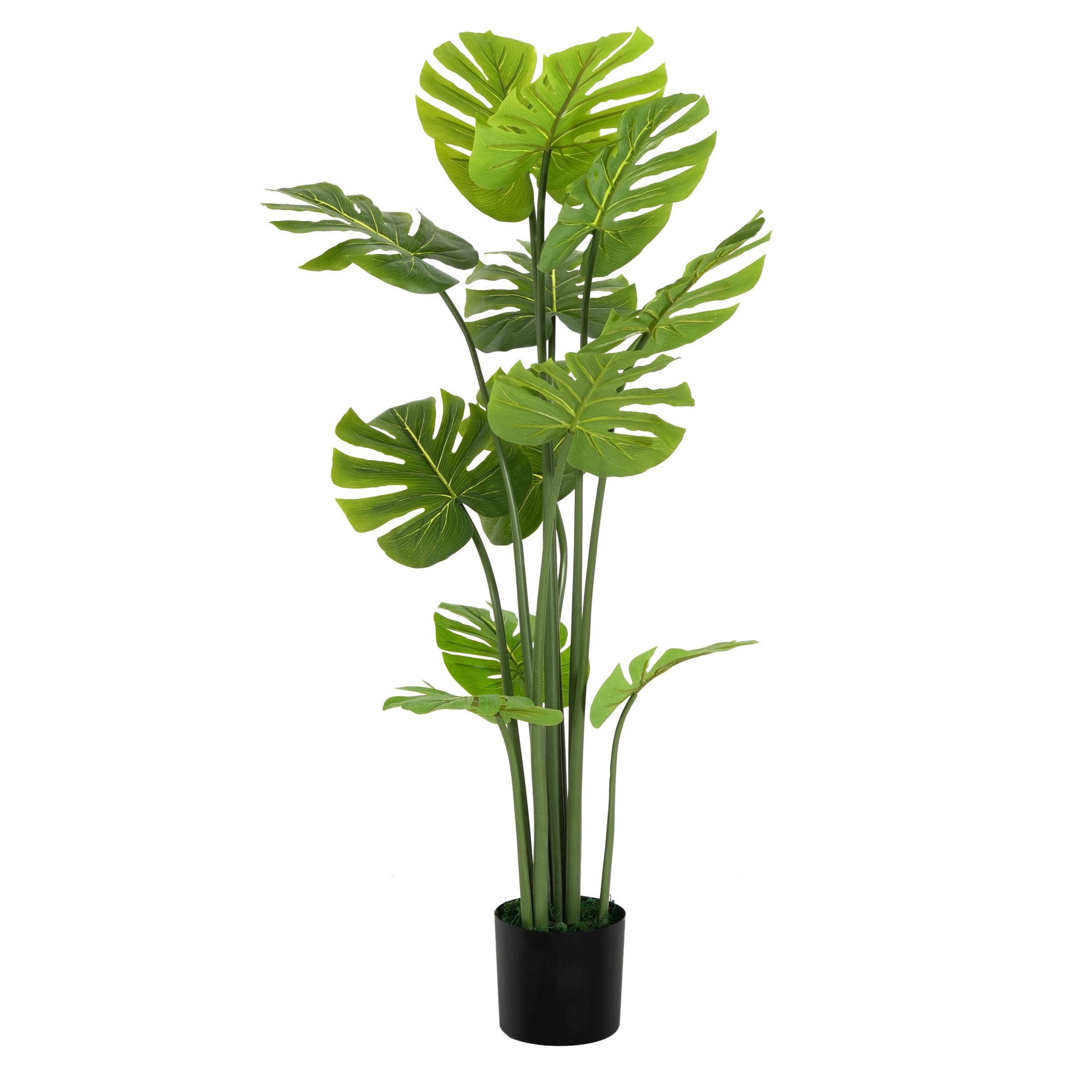 Christopher Knight Home 57" Monstera Deliciosa Plant in Black Plastic Pot, Pre-Potted Faux Greenery Tree for Home Decor