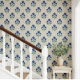 thumbnail image 2 of S4Sassy Peel And Stick Wall Covering, Floral Print Removable Wall Wrap - Blue Mural For Vintage Farmhouse Decor, Bathroom, Laundry Room - Self-Adhesive Removable Wallpaper Vinyl (25"X 120"), 2 of 9