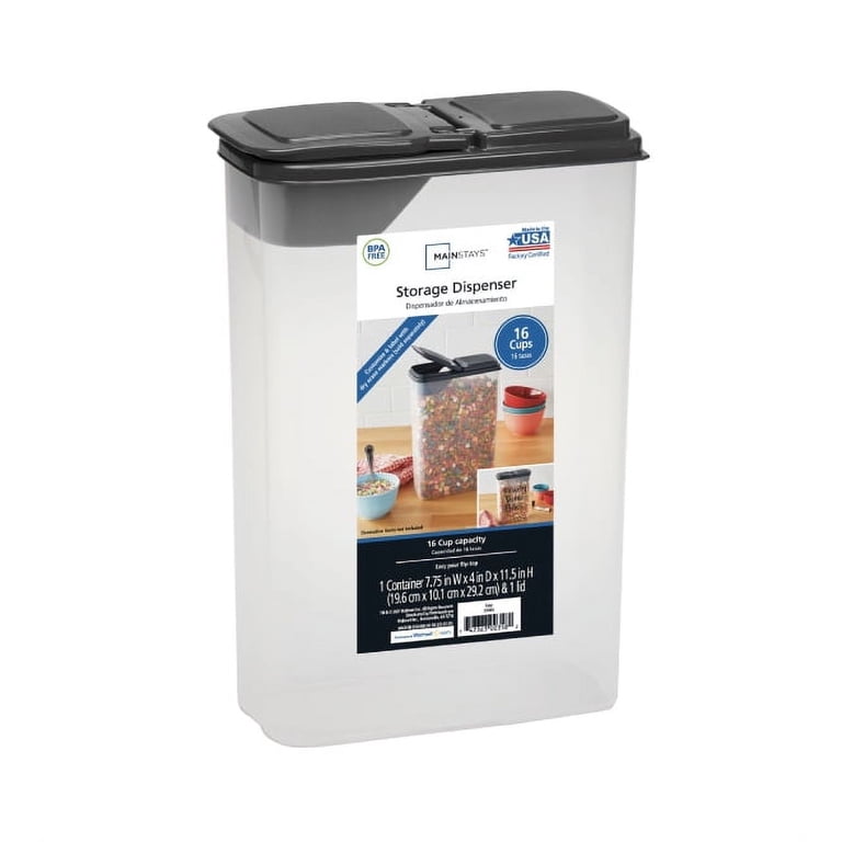 Plastic Dry Food Dispenser with Flip-Top Lid, 4-Quart photo 1