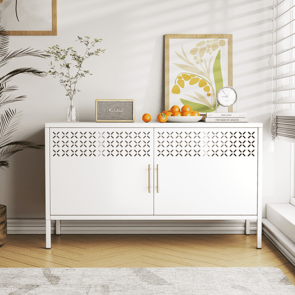Multipurpose Metal Accent Stoage Cabinet with Adjustable Shelf for Office Home,Dining/Living Room