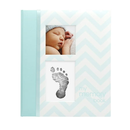 UPC: 0698904720898 | Pearhead Chevron Baby Book and Clean Touch Ink Pad for Baby s Handprint or Footprint  Teal
