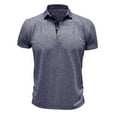 thumbnail image 6 of WAVSUF Lapel Polos Men Soft Pique polo Shirt Button T-Shirt Sapphire Blue Size L, 6 of 6
