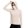 thumbnail image 2 of Craaazy Women's Hooded Sun Protection Shirts UPF 50+ Long Sleeve Tops with Built-in Face Cover & Thumb Holes for Outdoor Wear, 2 of 7