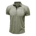 thumbnail image 5 of Bzhegqhd Men's Solid Color Buttons Outdoors Breathable Short Sleeve Turndown Collar Blouse, 5 of 6