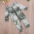 thumbnail image 4 of Qiylii Baby Tie Dyeing Romper, Long Sleeve Round Neck Button-Down Bodysuit, 4 of 8