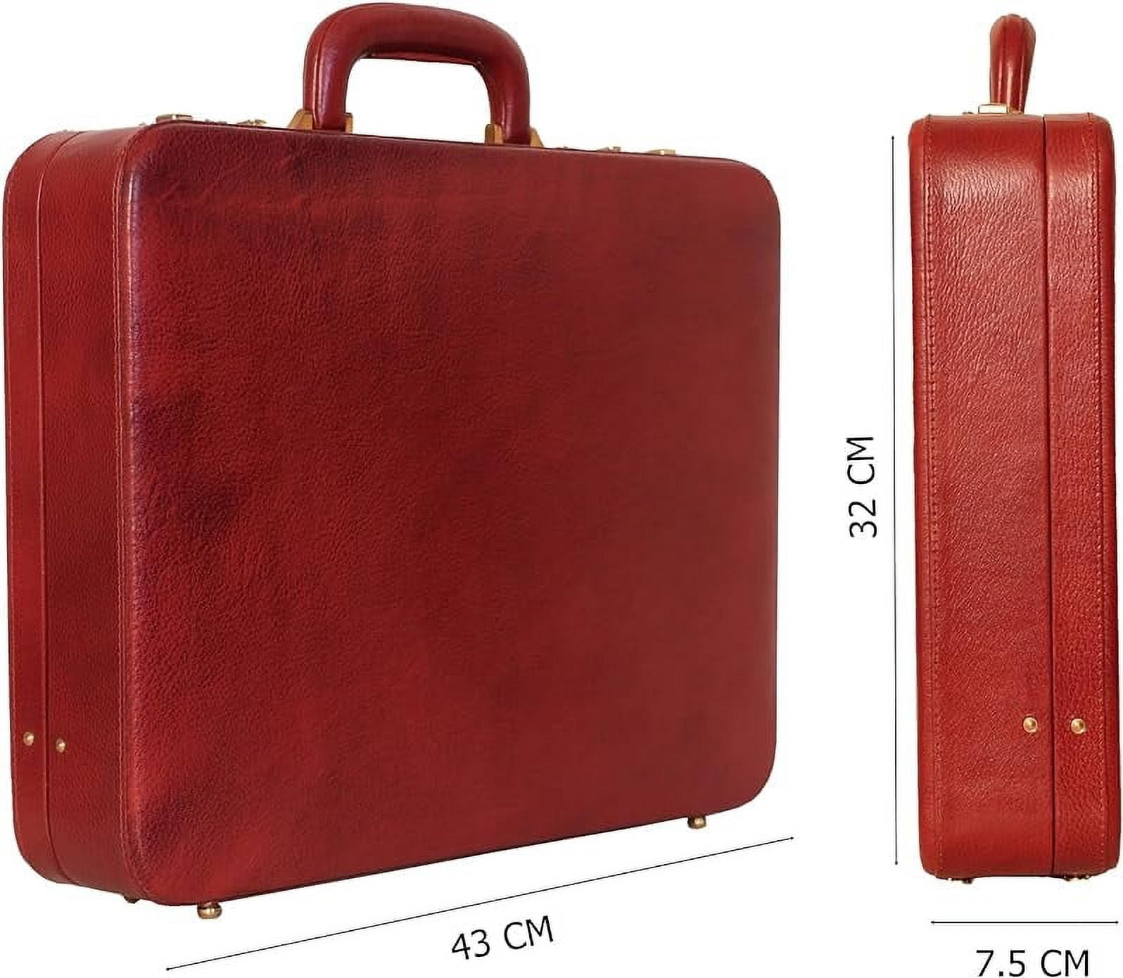 LINDSEY STREET Men's Leather Briefcase | Business Leather Handbag | Doctors Safety Kit Bag Leather Attache | Gift For Him