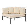 thumbnail image 3 of Patio Furniture Outdoor Round Daybed, 4 Pieces All Weather Metal Conversation Sectional Sofa Set with Removable Cushions and Separate Seating for Patio Lawn Garden Backyard Porch Pool, Beige, 3 of 6
