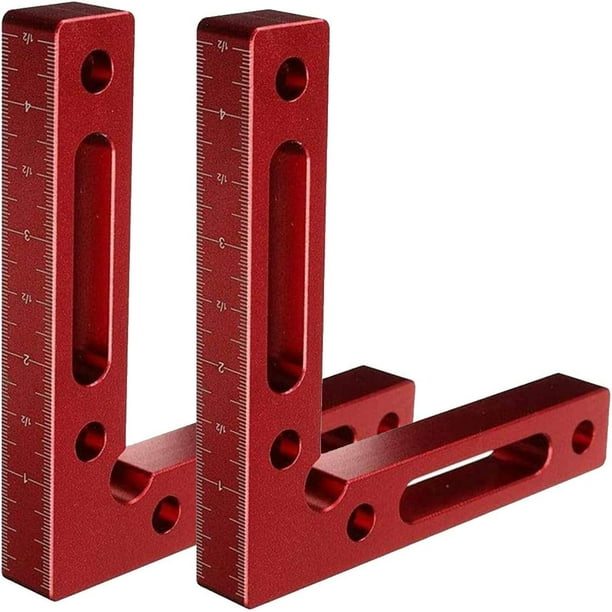 Herramientas para trabajar la madera, escuadra de sujeción de esquina, aleación de aluminio resistente y resistente a la corrosión con ángulo de precisión de 90 grados para herramientas cuadradas