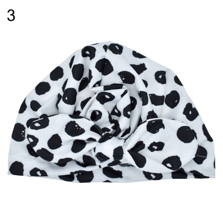 

Wanwan Fashion 2 in 1 Flower Bowknot Dots Plaid Beanie Cap Soft Infant Boys Girls Hat