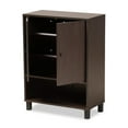 thumbnail image 3 of Skyline Decor Dark Brown Finished Wood 2-Door Entryway Shoe Storage Cabinet with Bottom Shelf, 3 of 11