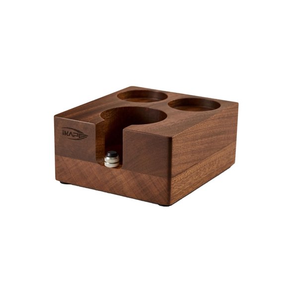 IKAPE Espresso Tamper Station, 51MM, 54MM Wooden Coffee Tamper Holder Base, Espresso Tamp Mat Stand Fit for 51 to 54MM Espresso Accessories - Can be Adjustable Portafilters Stand Height