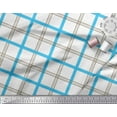 thumbnail image 1 of Soimoi Blue Georgette Viscose Fabric Window Pane Check Print Fabric by the Yard 42 Inch Wide, 1 of 3