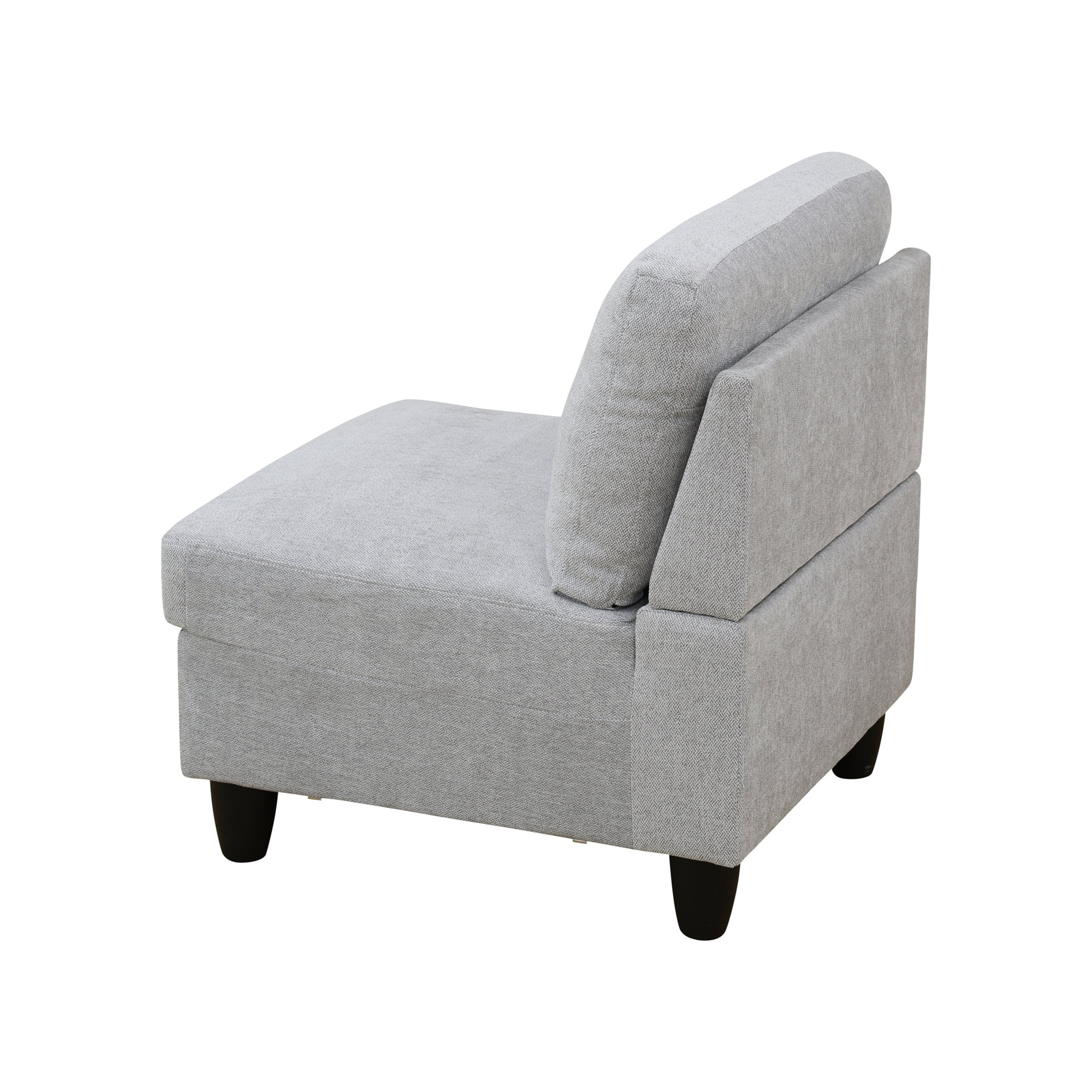 Aukfa Modular Sectional Couch Set - Single Sofa Chair- Flannel - Gray