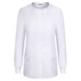thumbnail image 1 of MedPro Women's Medical Scrub Button Down Jacket w/ Patch Pocket White L, 1 of 2