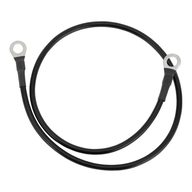 1 Pc Cable Inversor de Batería 10 AWG Gauge 2.5FT 5/16" Lug Cable de Batería Universal para Automóvil Vehículo Barco RV Solar Cobre Estañado Negro