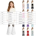 thumbnail image 3 of UYYX Kids Hiking Pants Youth Girls Retro Lace Up Cutout Bell Bottom Jeans High Waist Summer Streetwear Pants（Light Blue，8-9 Years）, 3 of 4