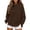 Brown, variant on Hzzrkos Women Casual Loose Solid Color Crew Neck Long Sleeve Basic Pullover Sweatshirt Top