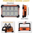 thumbnail image 3 of 120W Solar Rechargeable Work Light, 144 LED 10000LM Portable Flood Light with Stand, IP66 Waterproof 4 Modes LED Job Site for Mechanic Camping Fishing Car Repair (Orange 1 Pack), 3 of 16