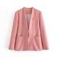 thumbnail image 2 of Blazer de mujer de moda casual de color sólido de manga larga Blazer de mujer abrigo, 2 of 3