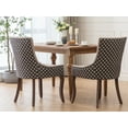 thumbnail image 5 of ODUSE-DAILY Dining Chairs Set of 2, Kitchen & Dining Room Chairs, Fabric Upholstered Dinning Chairs, Wooden Dining Table Chairs, Sillas De Comedor, Nailhead Trim, Wood Legs (Beige,Pattern, 2 Pcs), 5 of 12