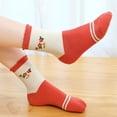 thumbnail image 5 of JeashCHAT 5Pair Kids Socks Cute Print Children Middle Tube Socks Breathability Warm Socks, 5 of 9