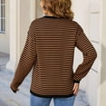 thumbnail image 4 of Tnhcen Women's Striped Knit Sweater Casual Round Neck Top Soft Acrylic Pullover Loose Fit Comfort Wear Warm Winter S-XL, 4 of 4