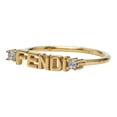thumbnail image 2 of Pre-Owned Fendi Logo Ring #M Gold Plated Crystal Women's FENDI (Fair), 2 of 8