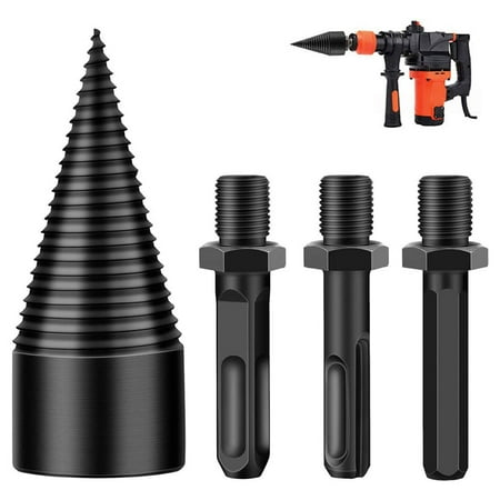 

Log Wood Splitter Cone Screw Splitting Hammer Drill Cone Cleaver Steel Home Drill Accessories Home Outdoor Camping Farms