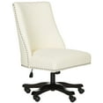 thumbnail image 3 of SAFAVIEH Scarlet Upholstered Cushioned Desk Chair with Caster, Cream, 3 of 8