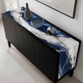 thumbnail image 5 of Marble Navy Blue Table Runner 48 Inches Long, Abstract Gold White Brick Stone Motif Kitchen Coffee Dining Table Decoration for Home Party Birthday Wedding Home Decor 13x48 Inches, 5 of 8
