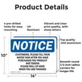thumbnail image 2 of (2 Pack) Customers Please Fill Your Water Tank After OSHA Notice Sign 14 Inch X 10 Inch Indoor / Outdoor Rust-Free Aluminum Metal Signs for Workplace, Workshop, and Construction Site,, 2 of 8