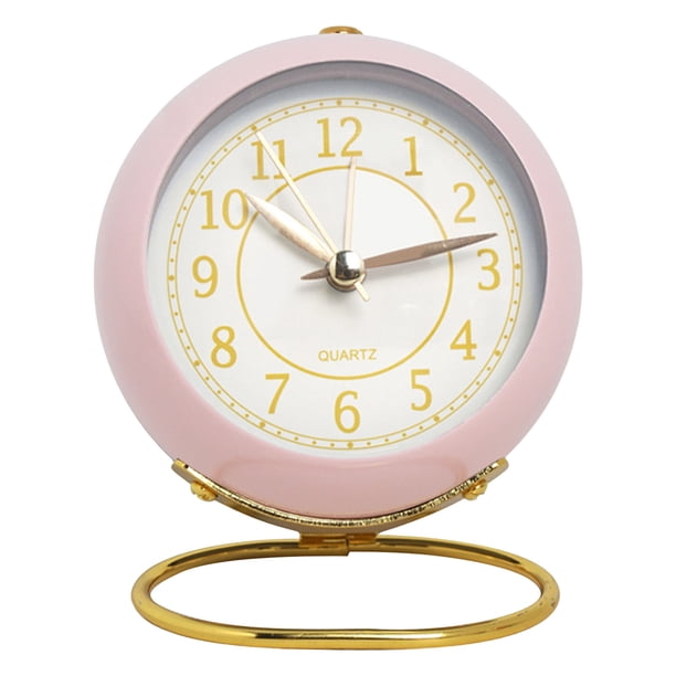Metal Alarm Clock Decoration Ornaments Alarm Clock Living Room Bedroom Quartz Luminous Clock, Alarm Clock, Metal Frame, Elegant Design, Night Light, Timekeeping, Modern Style, Foldable,