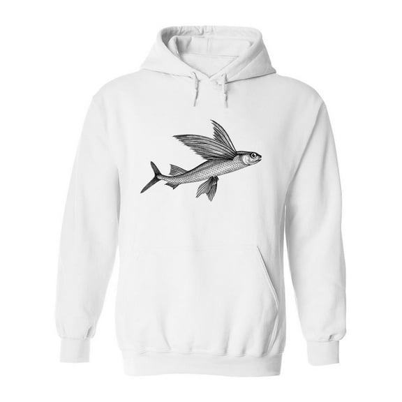 Flying Fish Sketch Hoodie Men -Image by Shutterstock, Male Medium