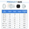 thumbnail image 2 of 3Pack NPT 1/4" Nylon Cable Glands, Waterproof Adjustable Wire Grommet, Gray, 2 of 6