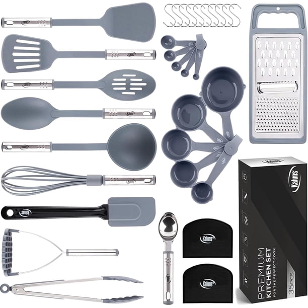 Set de utensilios de cocina Kaluns 35 piezas nylon y acero inoxidable