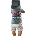 thumbnail image 3 of Baby Boy Outfit Boys Outfits Sets Kids Summer Cotton Elastic Printed Short Sleeved Basketball 1t 2t 3t 4t 5t 6t Tees and Shorts T Shirts Tops Clothes Set Two Pieces, 3 of 9