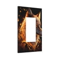 thumbnail image 6 of Zufioo Gold Flame Pattern Wolf Print Switch Wall Plate, Dustproof and Heat-resistant Decorative Wall Switch Cover, Suitable for Residential and Commercial Areas-Mid-size, 6 of 8
