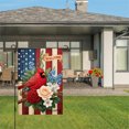 thumbnail image 3 of Amhnf Welcome American Flag Cardinal Bird Flowers Garden Flag For Home Outdoor Garden Yard Decor 12x18 inch, 3 of 5
