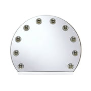 white finish accent mirror contemporary hollywood style vanity mirror metal wood frame bulbs not included
