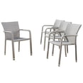 thumbnail image 1 of Noble House Chaises Empilables Extérieures en Aluminium Gris Château (Lot de 4), 1 of 3