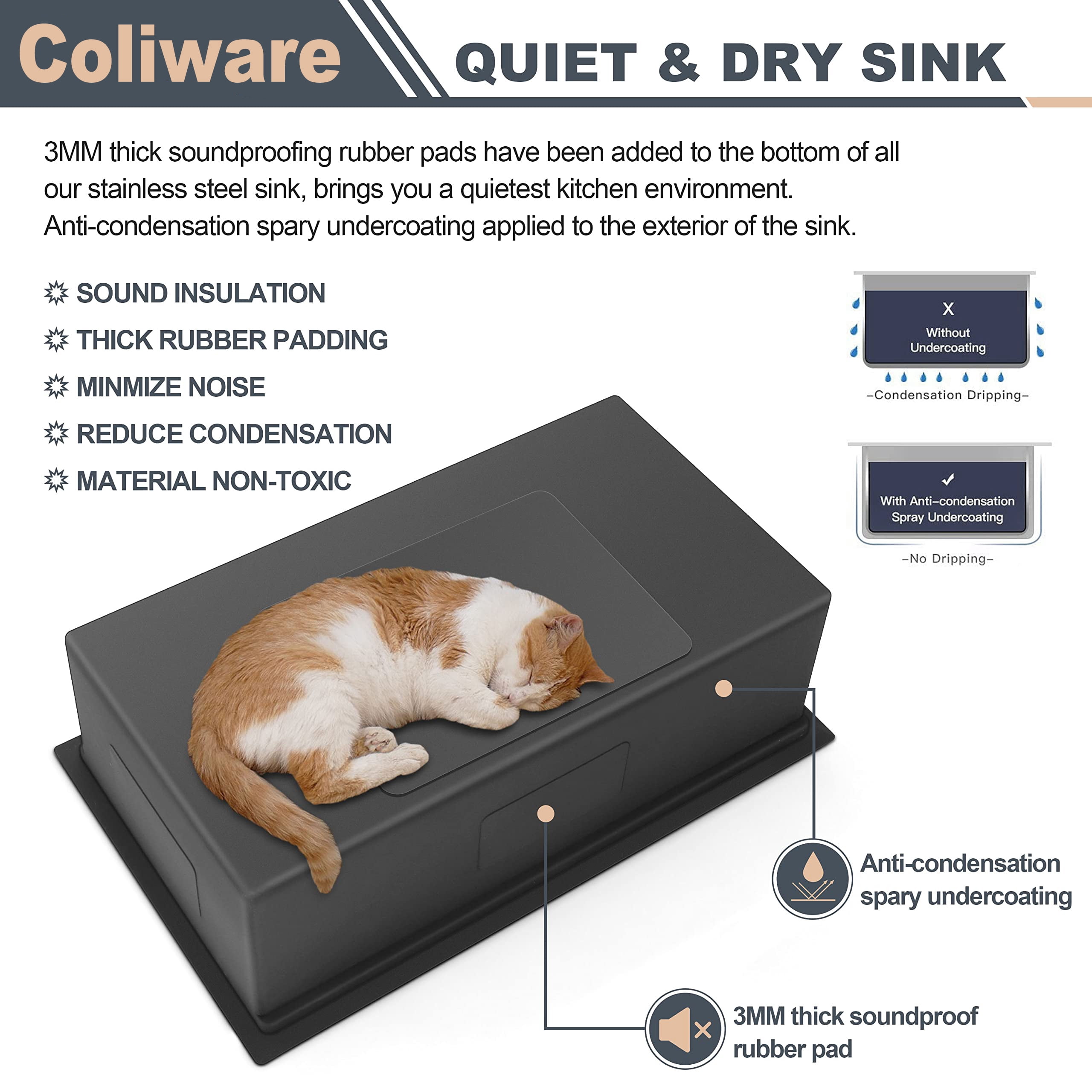 Coliware 33"X22" Workstation Kitchen Sink, 10 Deep Drop in Stainless Steel Topmount Single Bowl 2-Hole R10 Tight Radius Large Kitchen Sinks with Kit of 5 Accessories