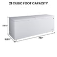 thumbnail image 7 of Kenmore 21 Cu. Ft. (600L) Convertible Chest Freezer/Refrigerator | Garage-Ready Deep Freeze | Dual Lids With Safety Locks | Manual Defrost | Easy-Rolling Wheels | White | Hunting Cabin Garage Cottage, 7 of 7