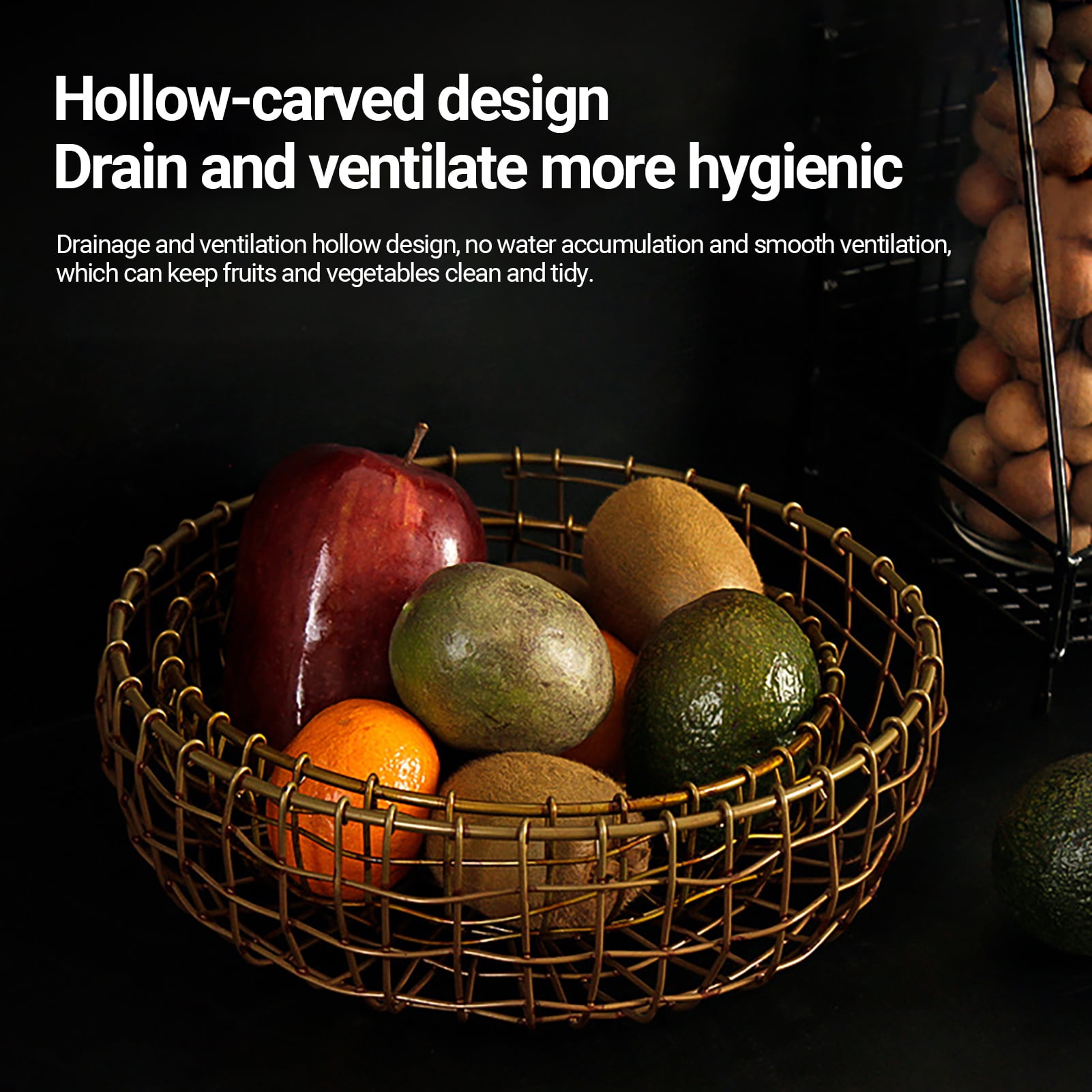 Corbeille à Fruits – Panier Rustique En Fil De Fer – Bol De