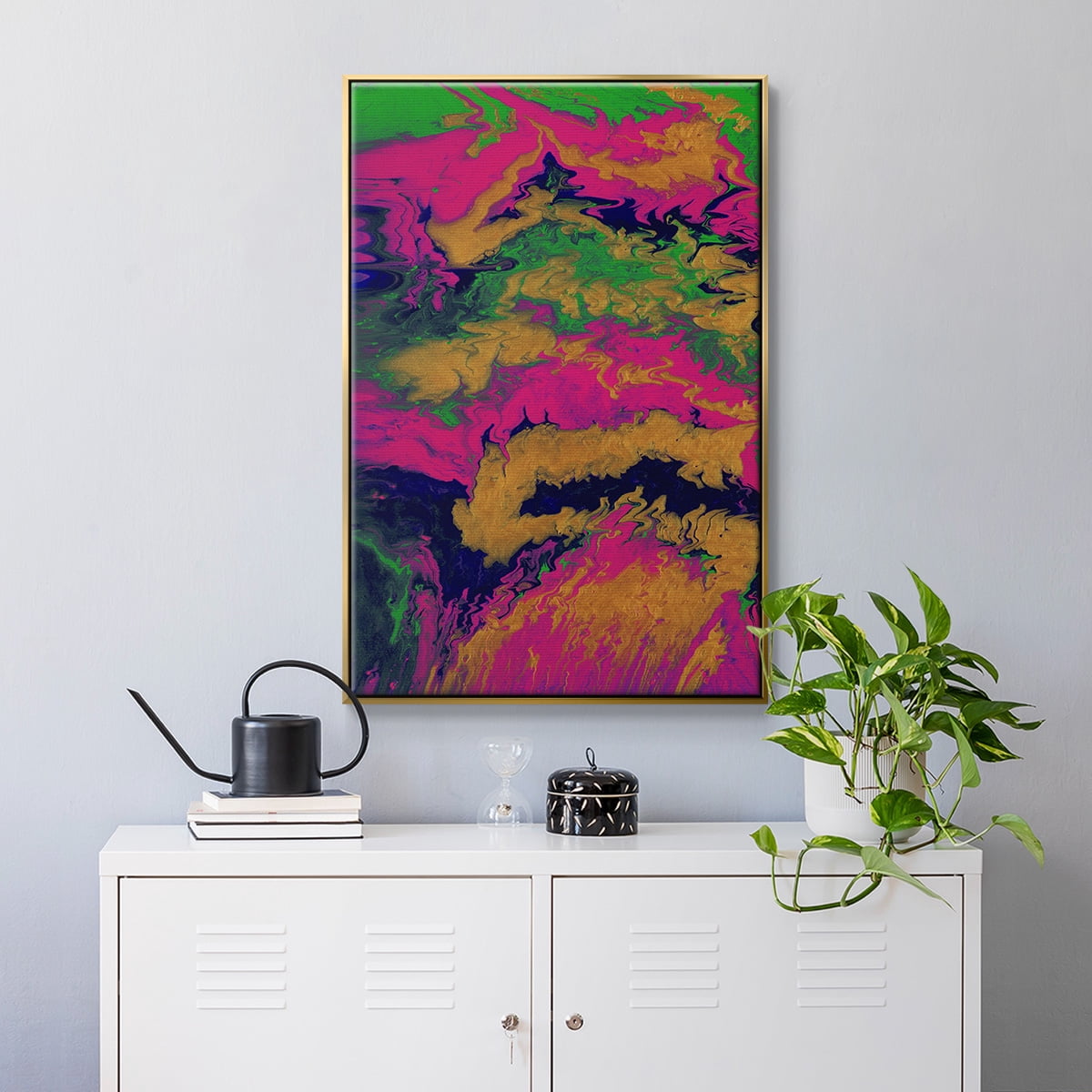 M48 Framed Premium Gallery Wrapped Canvas - Ready to Hang - 27 x 41 - Gold Floating Frame