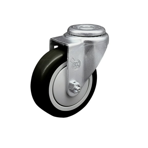 4 Inch SS Black Polyurethane Wheel Swivel Bolt Hole Caster Service Caster Brand