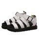 thumbnail image 2 of Zapatos de mujer, sandalias planas de estilo deportivo, hebilla de cinturón para mujer, suela gruesa, sandalias romanas planas de fondo suave para mujer # dyh506White37, 2 of 3