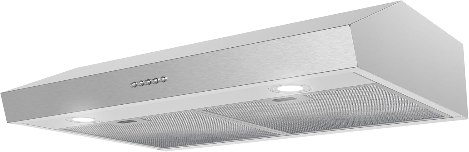 Streamline 30 in. Ardea Convertible Undermount 165 CFM Range Hood in Brushed Stainless Steel with Mesh Filters, Push Button Control, LED Lights